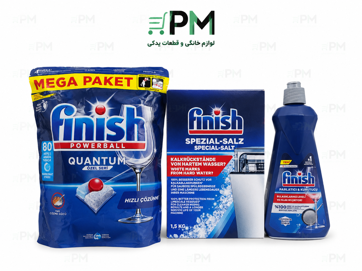 پک ویژه ماشین ظرفشویی فینیش اصلی | قرص کوانتوم 80 عددینمک فینیشجلادهنده فینیش ۴۰۰ میل