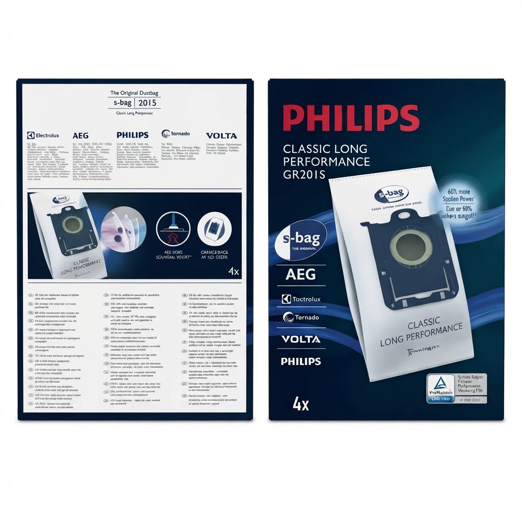 پاکت جاروبرقی فیلیپس و AEG خارجی با دهنه پلاستیکی مناسب انواع جاروبرقی Philips و AEG