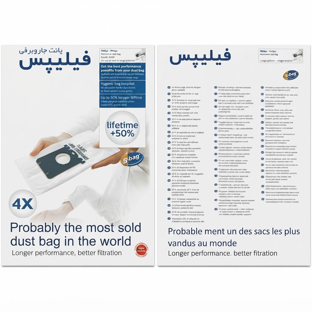 پاکت جاروبرقی فیلیپس کاستی مخزن کوچک اصلی مناسب جاروبرقی Philips