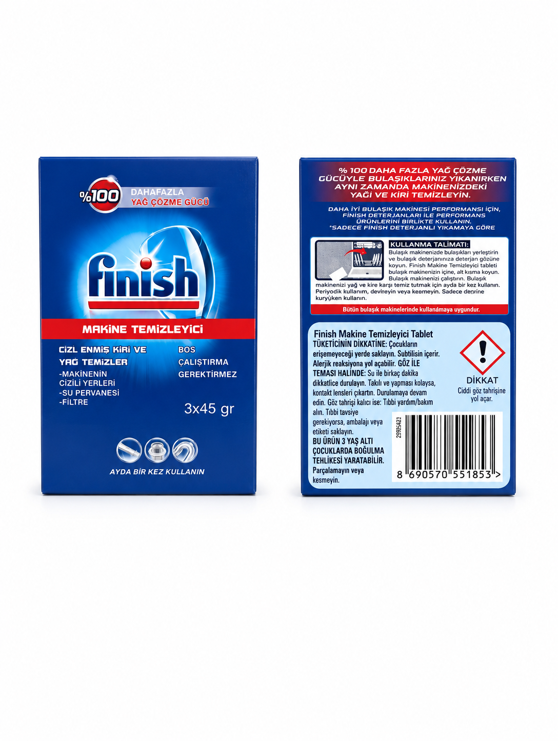 پودر جرم گیر ماشین ظرفشویی فینیش ۳ عددی | Finish Dishwasher Cleaner