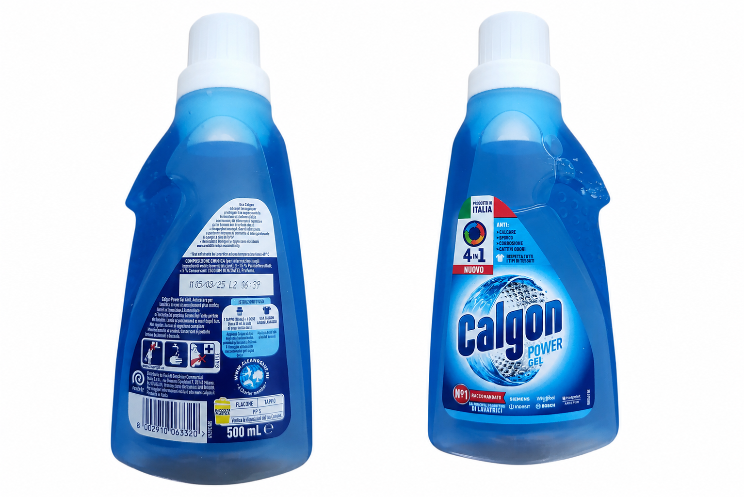 ژل جرمگیر ماشین لباسشویی کالگون Calgon Power Gel حجم 500 میلی‌لیتر ساخت ایتالیا