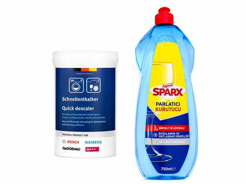 پک جلادهنده ماشین ظرفشویی اسپارکس 750 میلی لیتر اصل و جرمگیر Schanellentkalker 300 گرمی