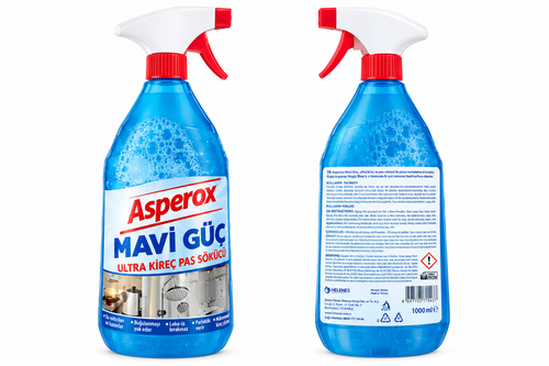 اسپری جرمگیر و رسوب زدای سطوح اسپروکس Asperox Mavi Güç یک لیتری