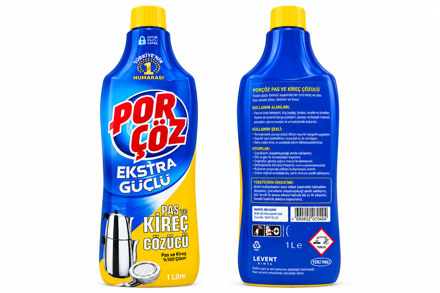 جرمگیر و رسوب زدای کتری و چای ساز پورچوز Porçöz Extra Güçlü یک لیتری