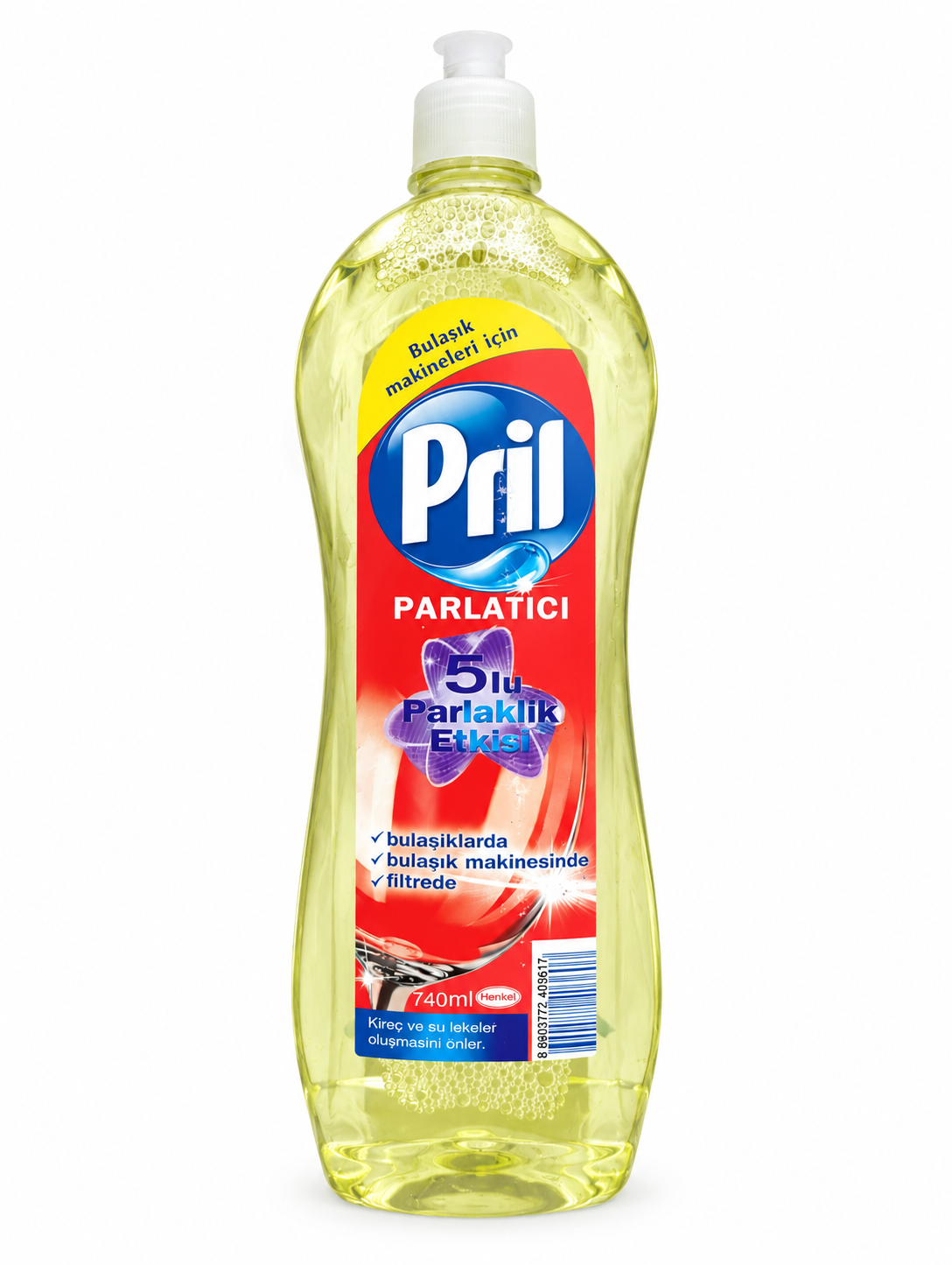 جلادهنده ماشین ظرفشویی پریل Pril حجم 740 میلی‌لیتر براق کننده ظروف